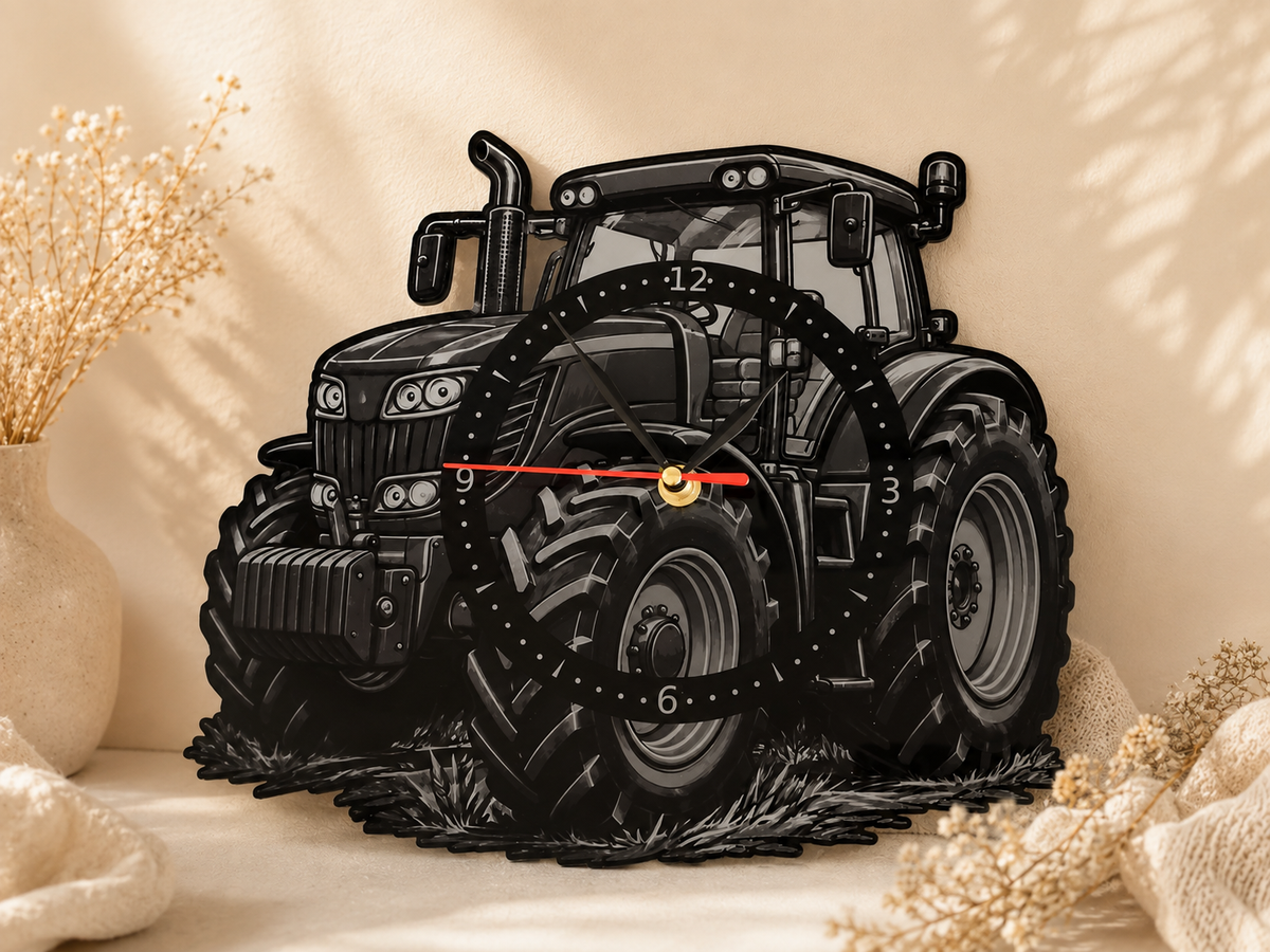 Ceas decorativ de perete din acrilic – model tractor