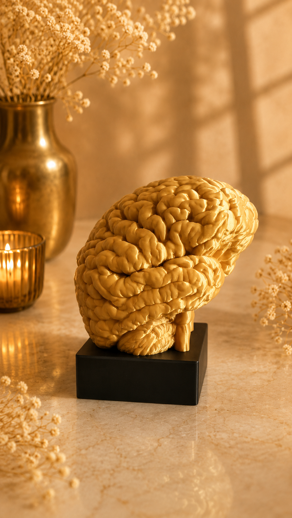 Creier anatomic decorativ 3D cu bază personalizabilă