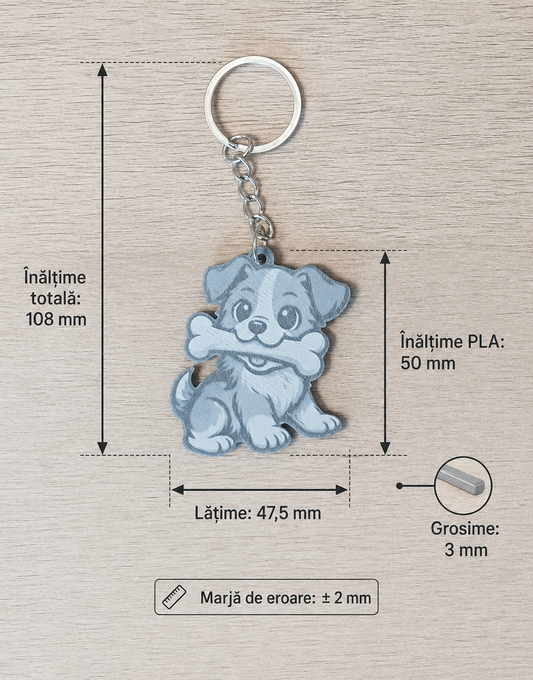Breloc 2D personalizat cu gravură UV