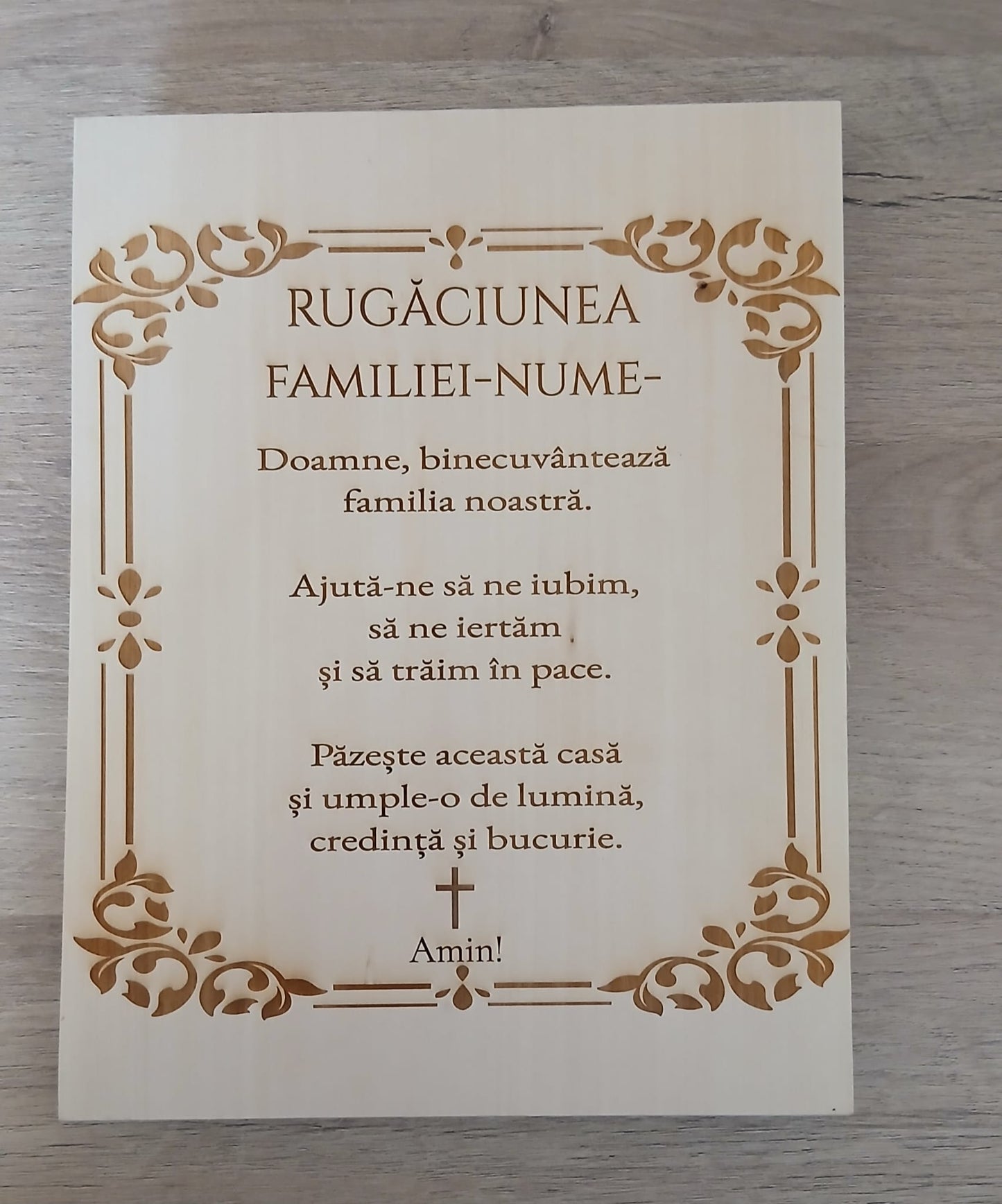 Placă din lemn de tei - Rugăciune