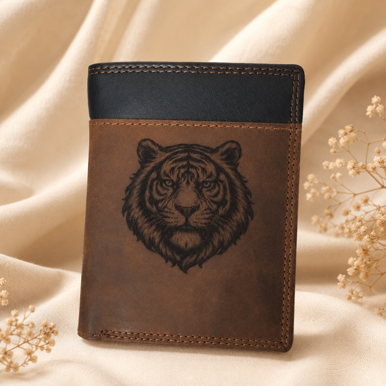 Portofel personalizat vertical 2311 din piele naturală tip Hunter