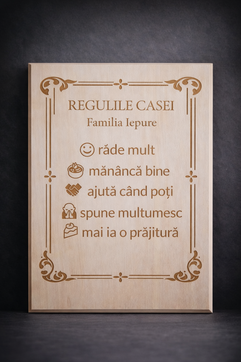 Placă din lemn de tei – Regulile casei