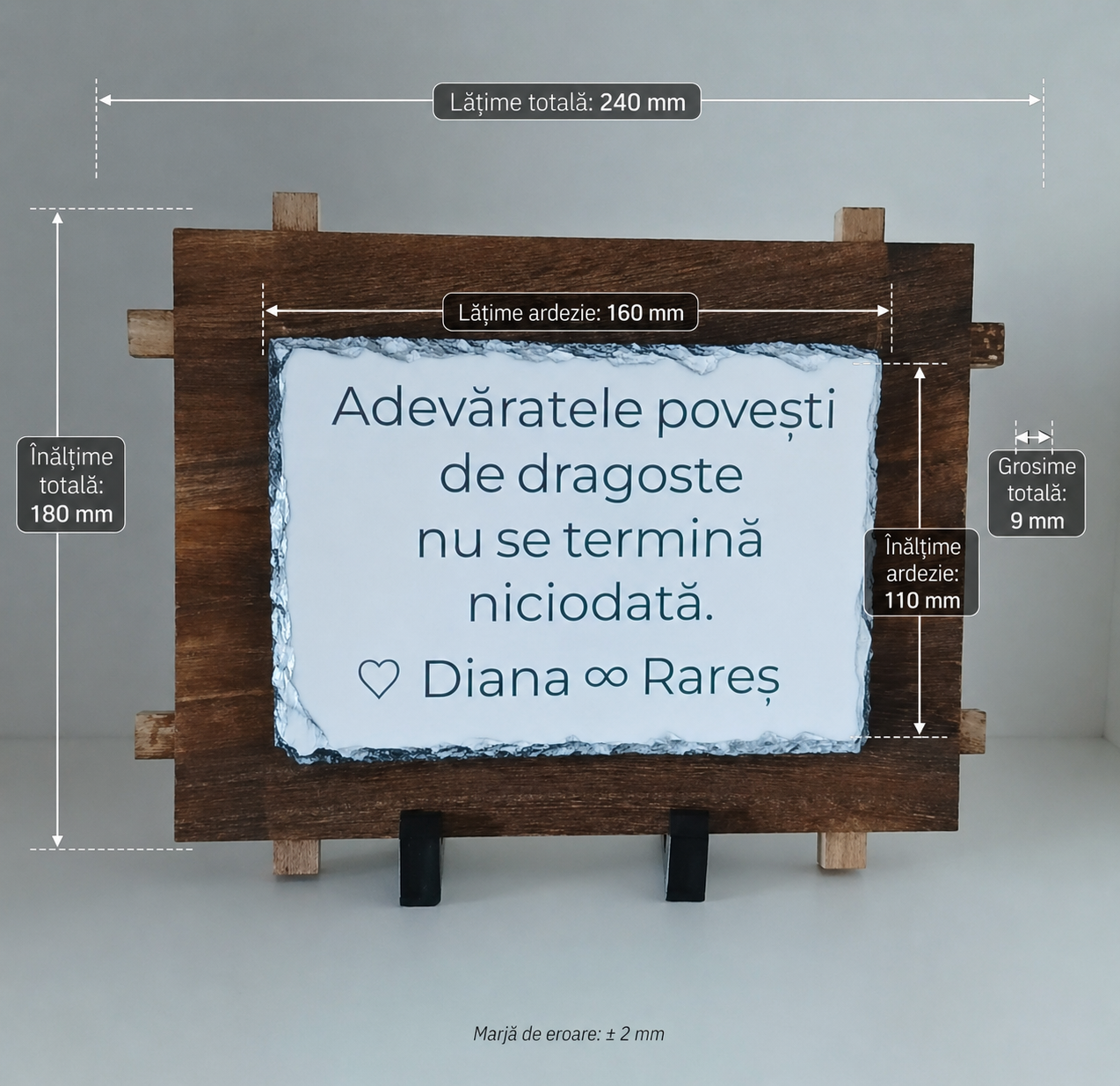 Placă de ardezie personalizată pentru cuplu
