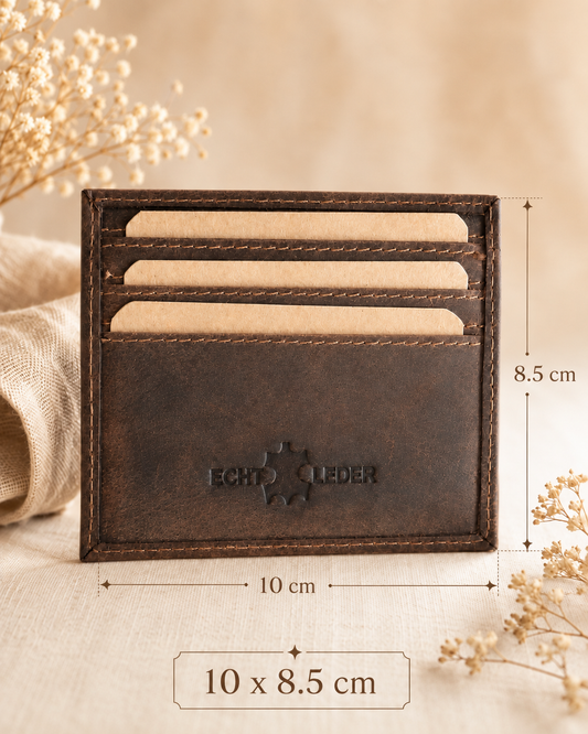 Portcard slim din piele naturală cu buzunar pentru monede