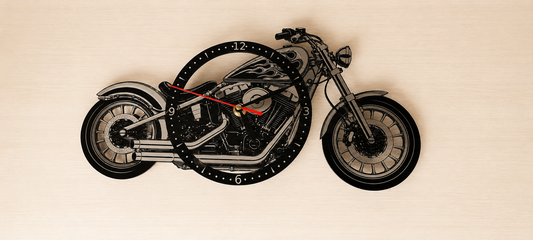 Ceas decorativ de perete din acrilic – model motocicletă