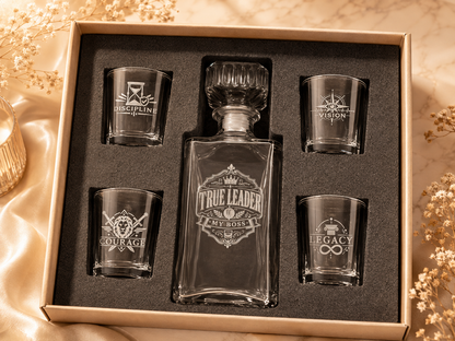 Set whisky personalizat Rockwel – True Leader