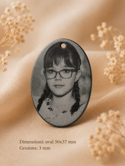Medalion sau breloc foto din acrilic
