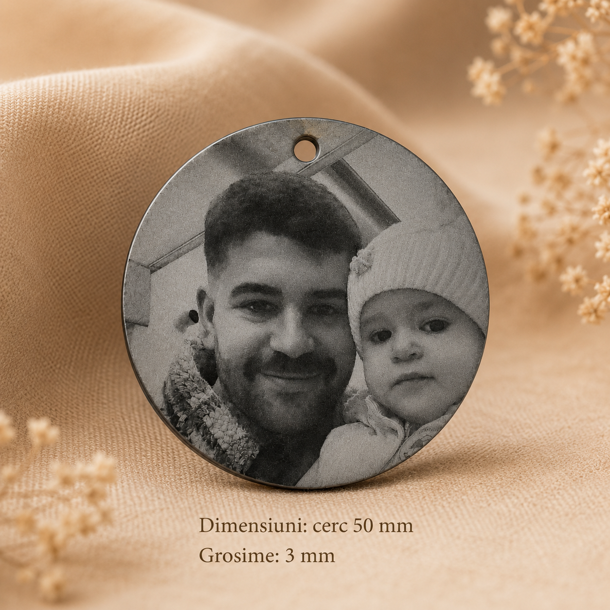 Medalion sau breloc foto din acrilic