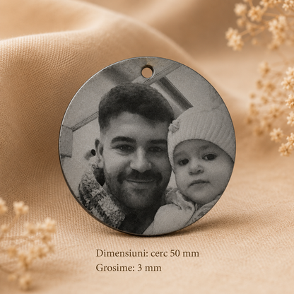 Medalion sau breloc foto din acrilic
