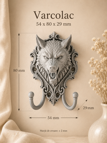 Cuier decorativ de perete 3D-mic