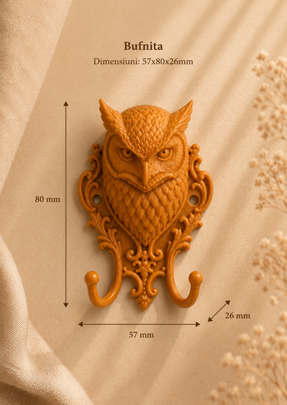 Cuier decorativ de perete 3D-mic