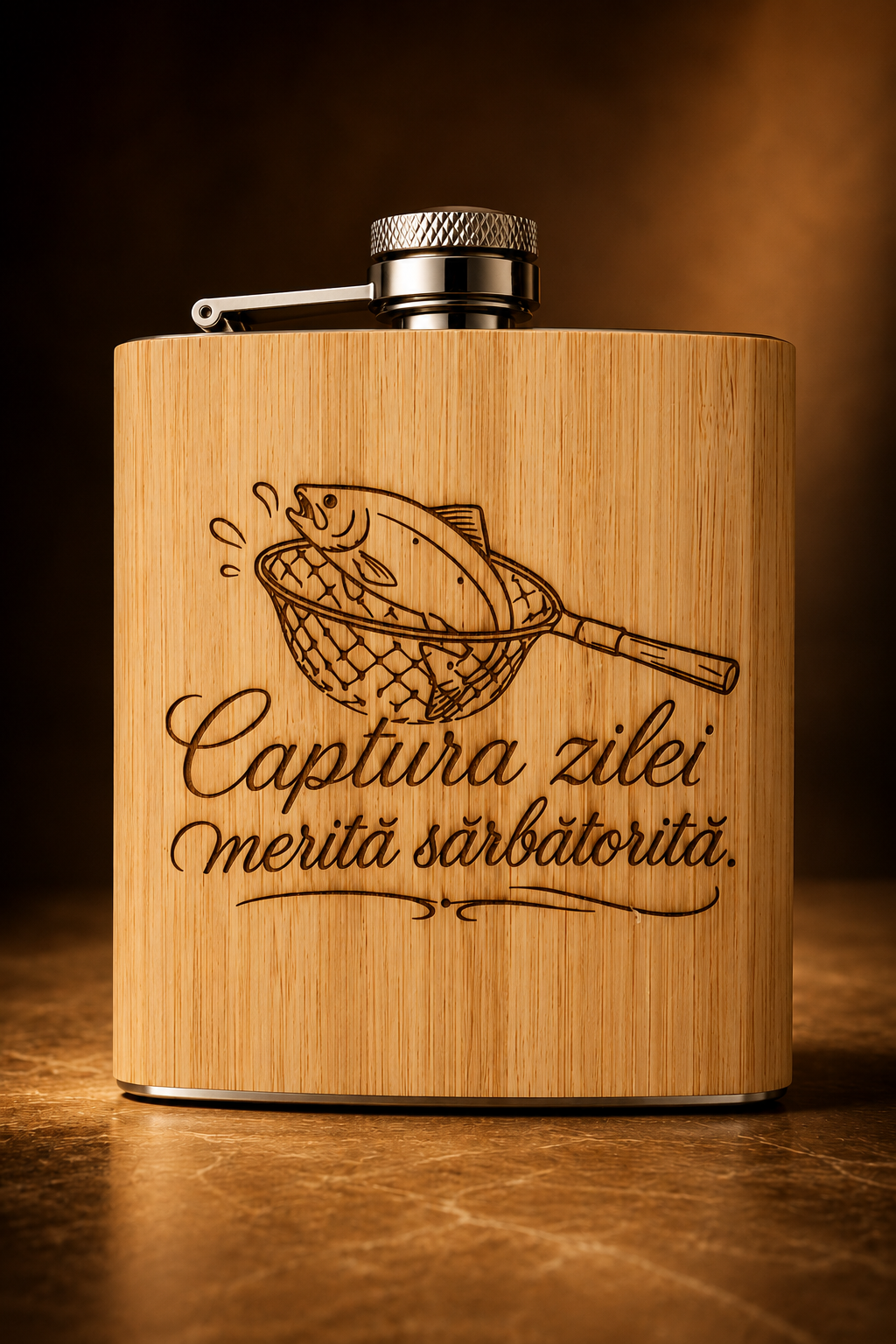 Ploscă din bambus personalizată – 175 ml