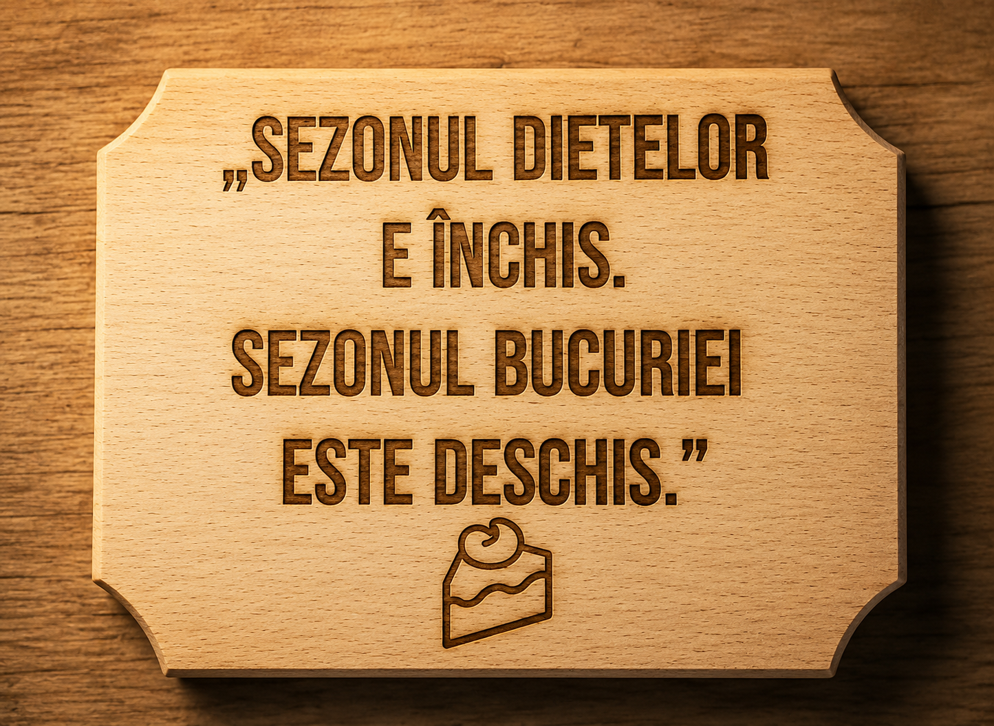 Placă decorativă din lemn tip tocător, personalizată