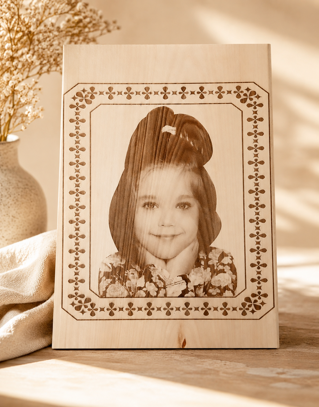 PLACĂ FOTO PERSONALIZATĂ DIN LEMN DE TEI