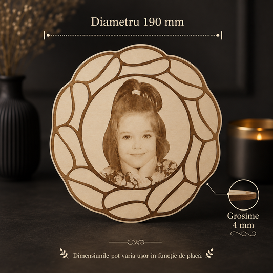 PLACĂ FOTO PERSONALIZATĂ DIN LEMN DE PLOP