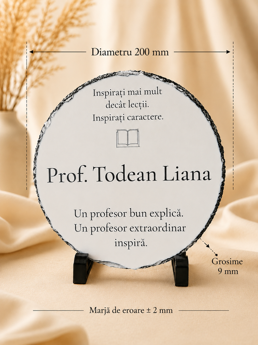 Placă de ardezie personalizată pentru profesori