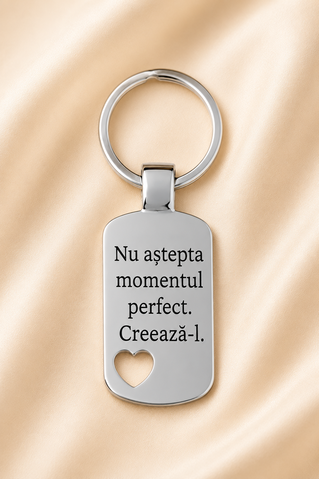 Breloc din oțel inoxidabil, personalizat cu mesaj motivațional