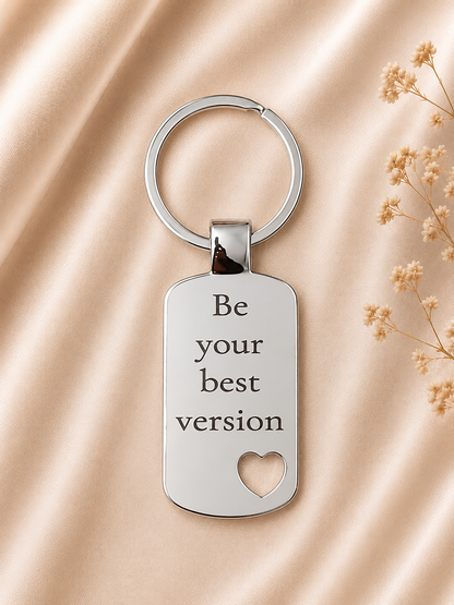 Breloc din oțel inoxidabil, personalizat cu mesaj motivațional