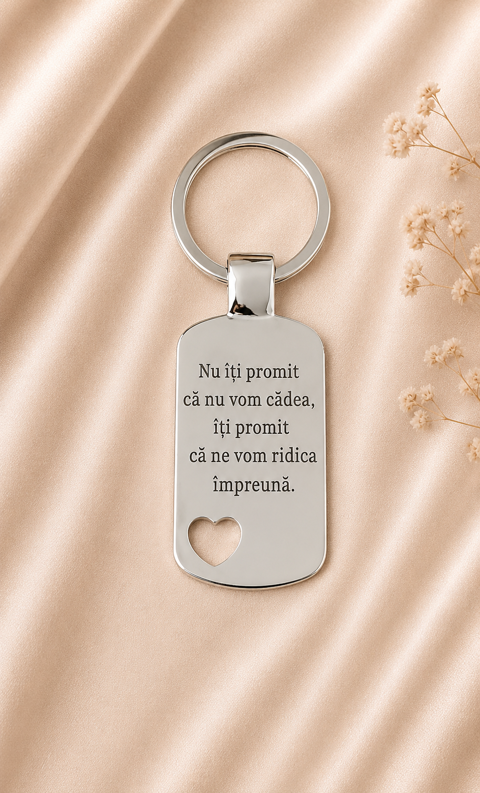 Breloc din oțel inoxidabil, personalizat pentru cuplu