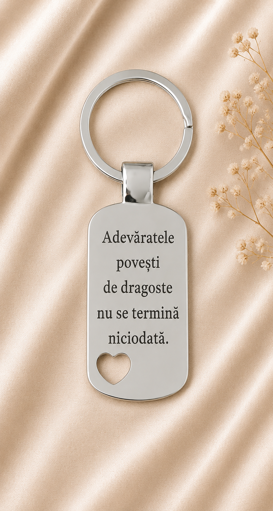 Breloc din oțel inoxidabil, personalizat pentru cuplu