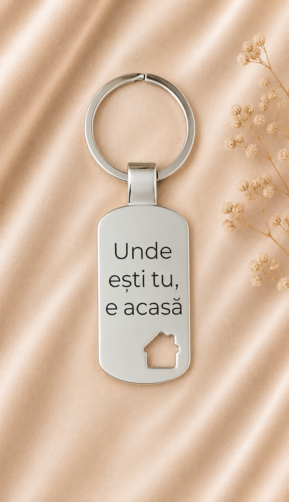 Breloc din oțel inoxidabil, personalizat pentru cuplu