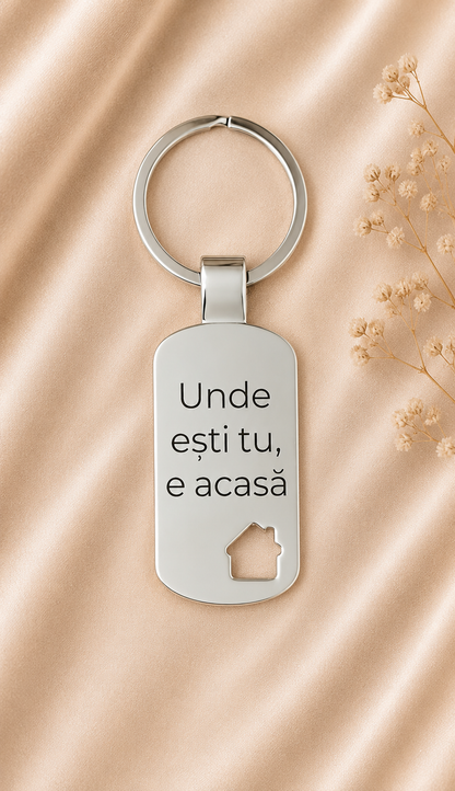 Breloc din oțel inoxidabil, personalizat pentru cuplu