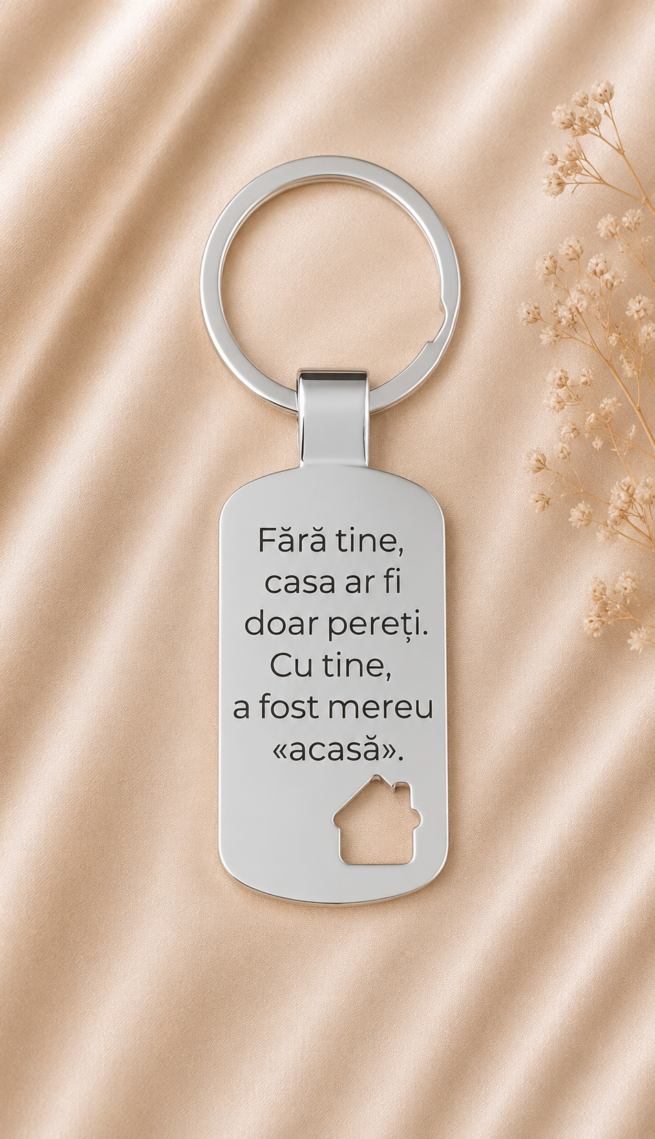 Breloc din oțel inoxidabil, personalizat pentru cuplu
