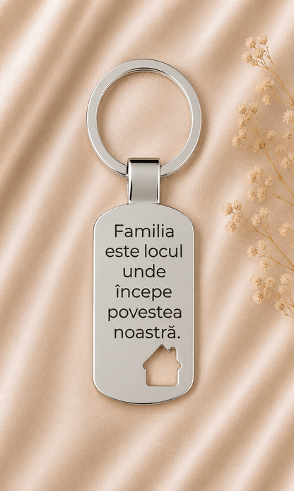 Breloc din oțel inoxidabil, personalizat pentru cuplu