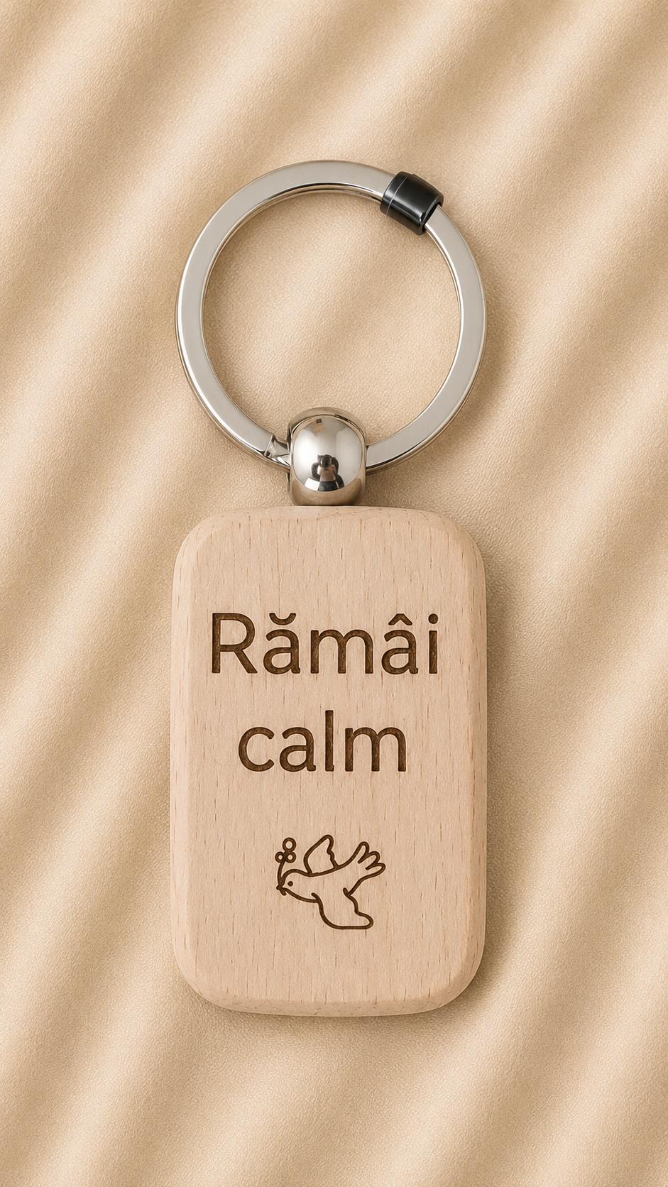 Breloc din lemn, personalizat cu mesaj motivațional
