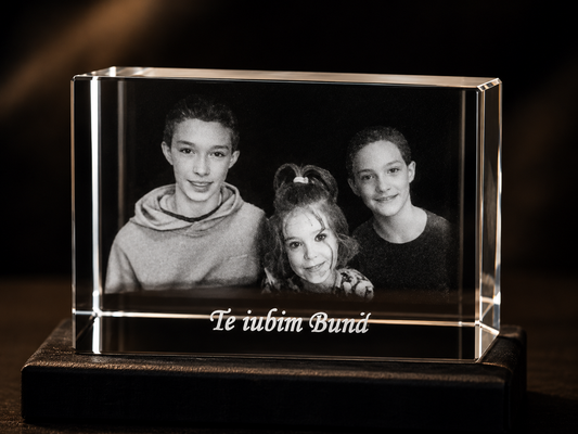 Cub de sticlă personalizat cu fotografie și mesaj