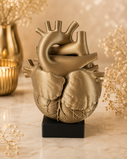 Inimă anatomică decorativă 3D cu plăcuță personalizabilă