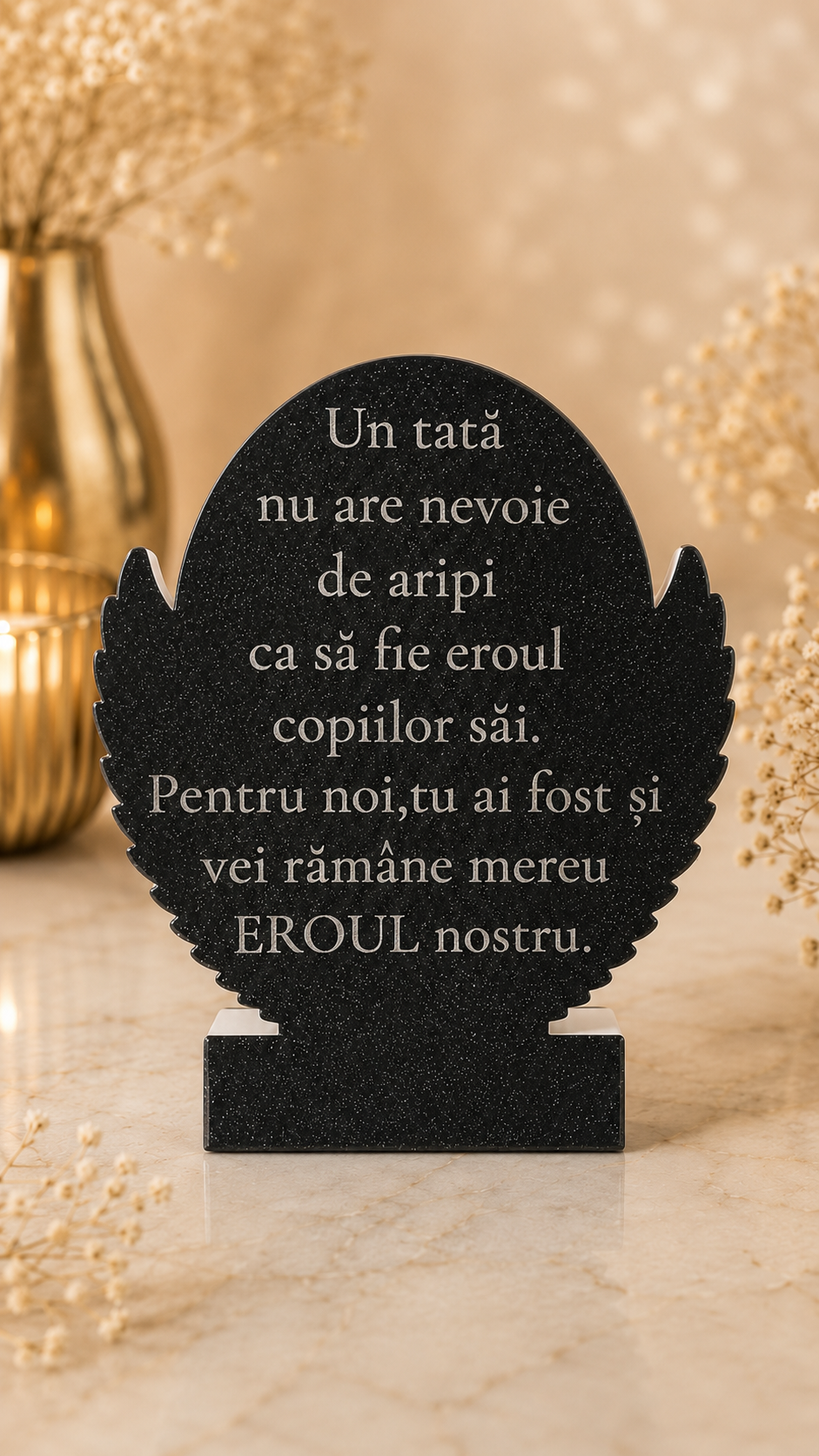 Trofeu personalizat cu mesaj pentru el – cadou printat 3D