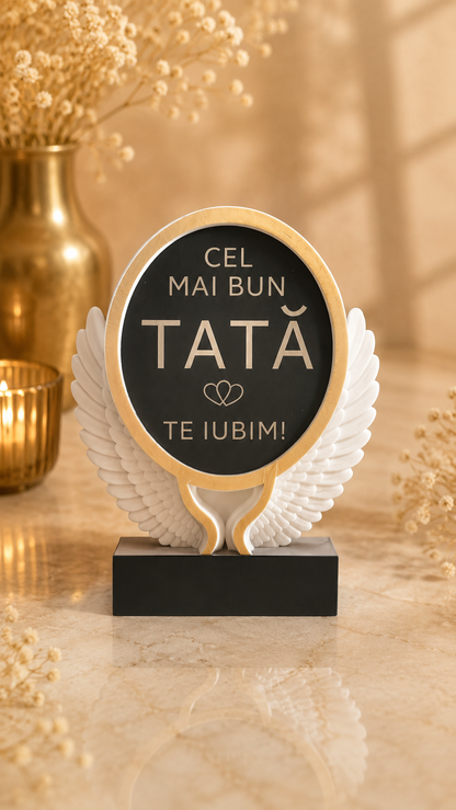 Trofeu personalizat cu mesaj pentru el – cadou printat 3D