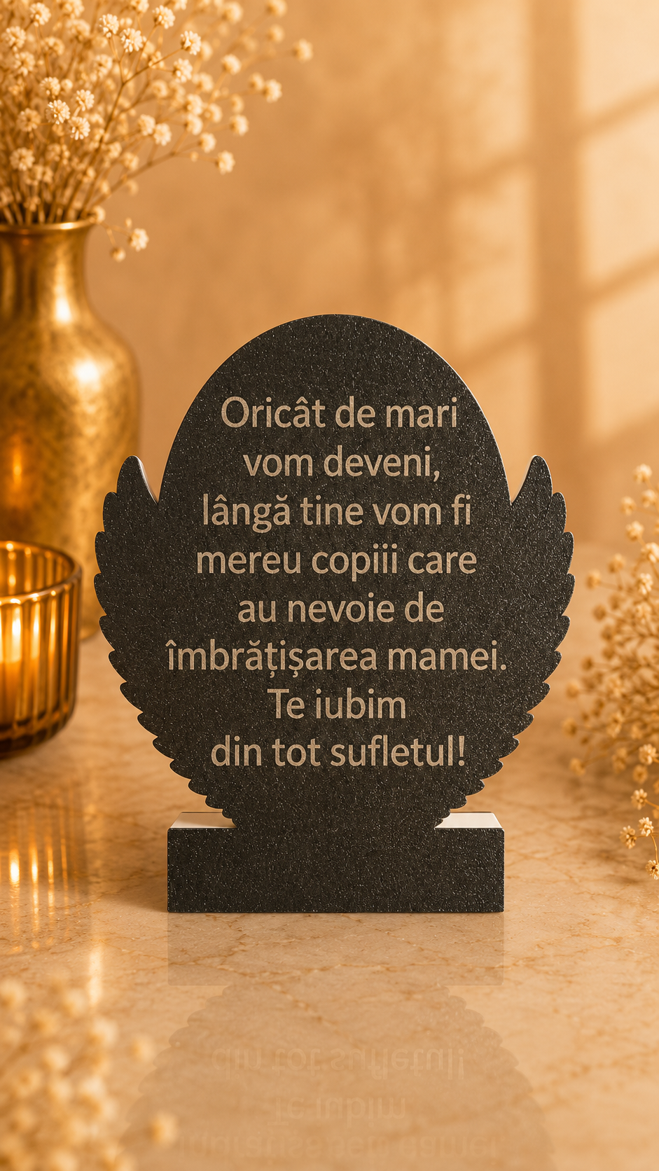 Trofeu personalizat cu mesaj pentru ea – cadou printat 3D