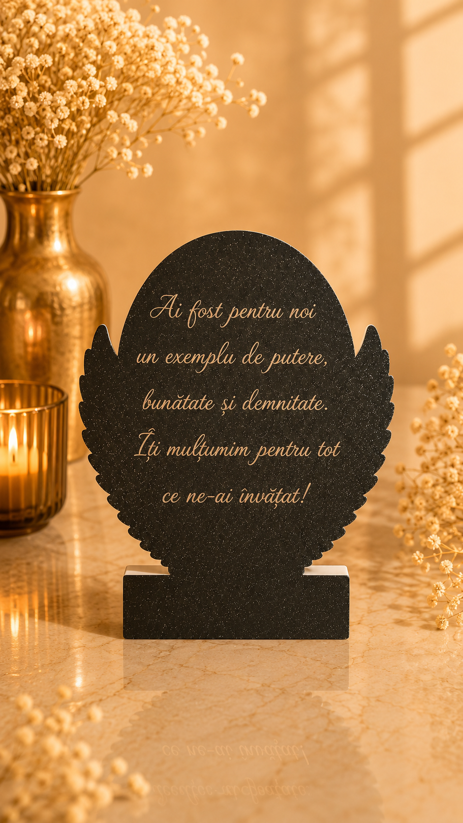 Trofeu personalizat cu mesaj pentru ea – cadou printat 3D