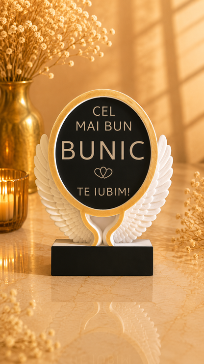 Trofeu personalizat cu mesaj pentru el – cadou printat 3D