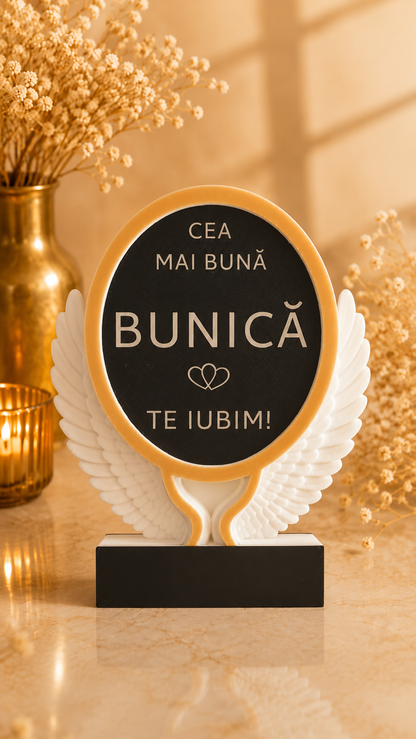 Trofeu personalizat cu mesaj pentru ea – cadou printat 3D