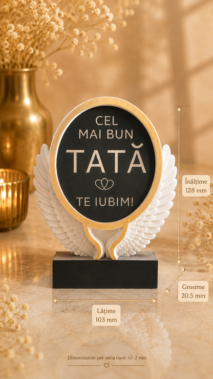 Trofeu personalizat cu mesaj pentru el – cadou printat 3D