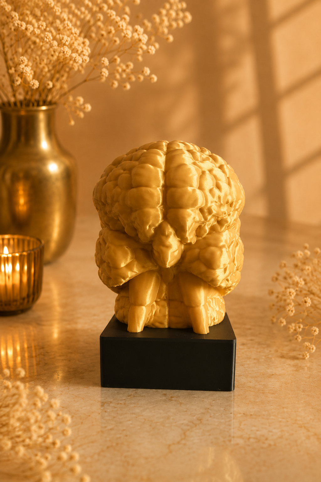 Creier anatomic decorativ 3D cu bază personalizabilă