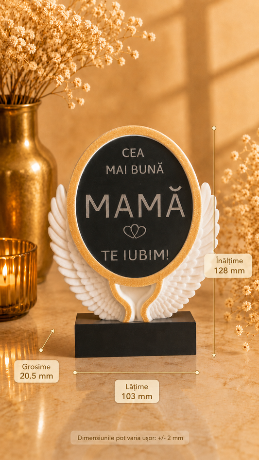 Trofeu personalizat cu mesaj pentru ea – cadou printat 3D