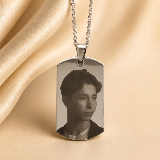 Lănțișor personalizat din oțel inoxidabil cu fotografie