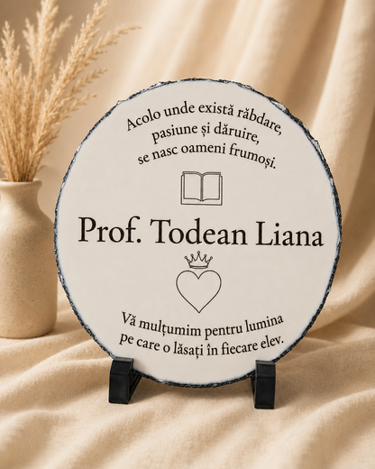 Placă de ardezie personalizată pentru profesori