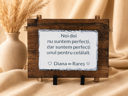 Placă de ardezie personalizată pentru cuplu