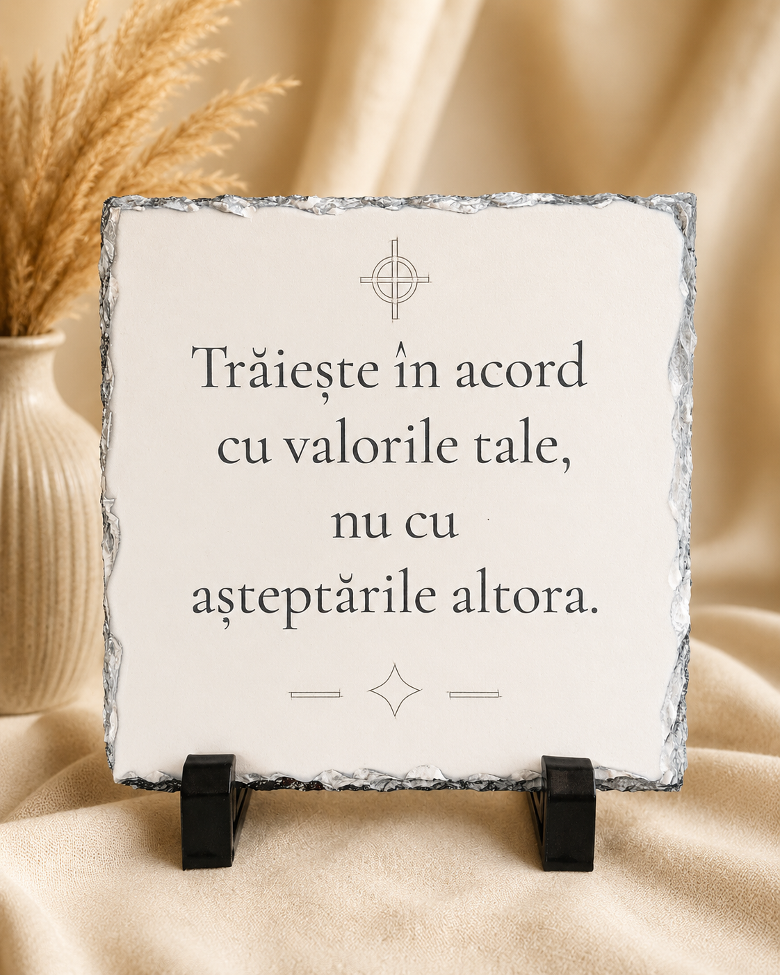 Placă de ardezie cu mesaj motivațional