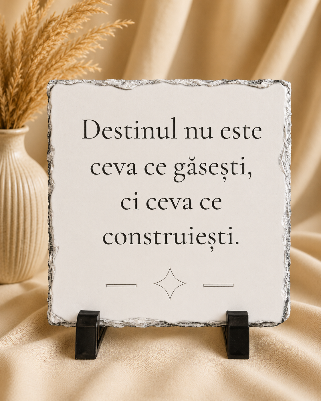 Placă de ardezie cu mesaj motivațional