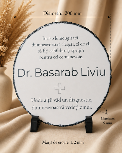 Placă de ardezie personalizată pentru cadre medicale