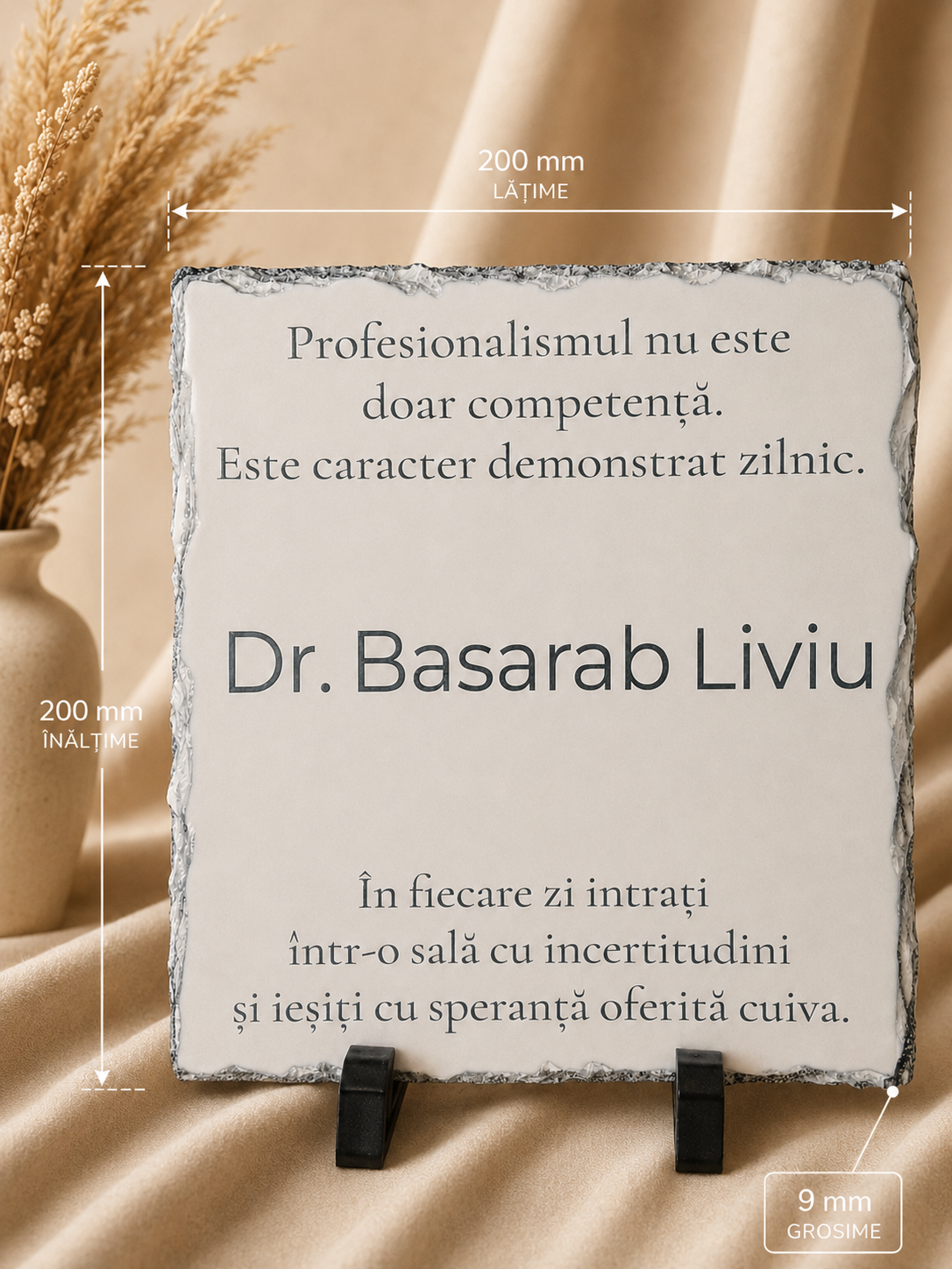 Placă de ardezie personalizată pentru cadre medicale