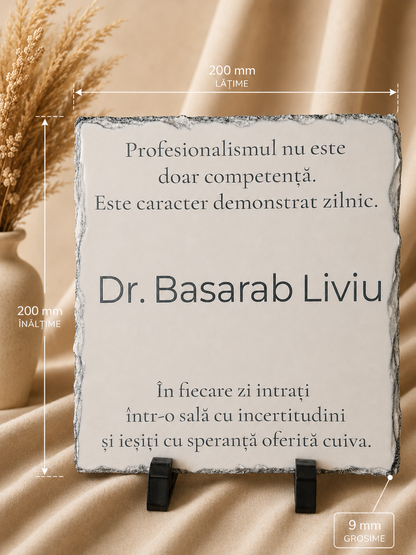 Placă de ardezie personalizată pentru cadre medicale