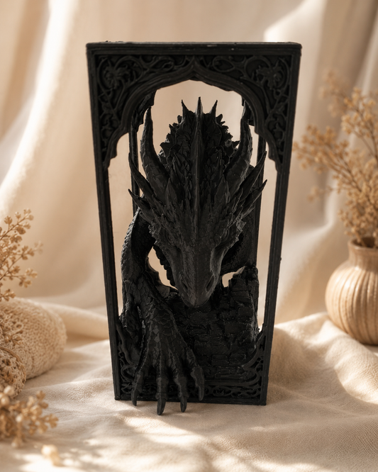 Book Nook Dragon 3D – decor fantasy pentru raft și bibliotecă