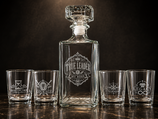 Set whisky personalizat Rockwel – True Leader